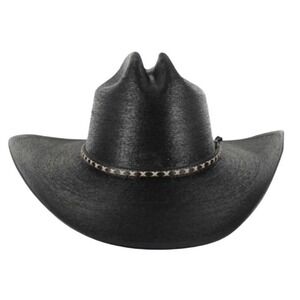 Resistol Mens Asphalt Black Shantung Panama Straw‎ Cowboy Hat XXX 6 7/8 USA Made